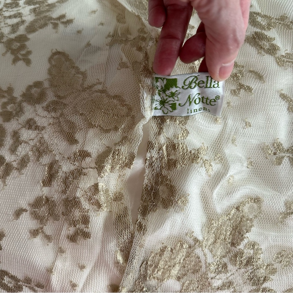 Sheer Lace-Detail Pillow Sham  in Taupe and Cream - Picture 4 of 4